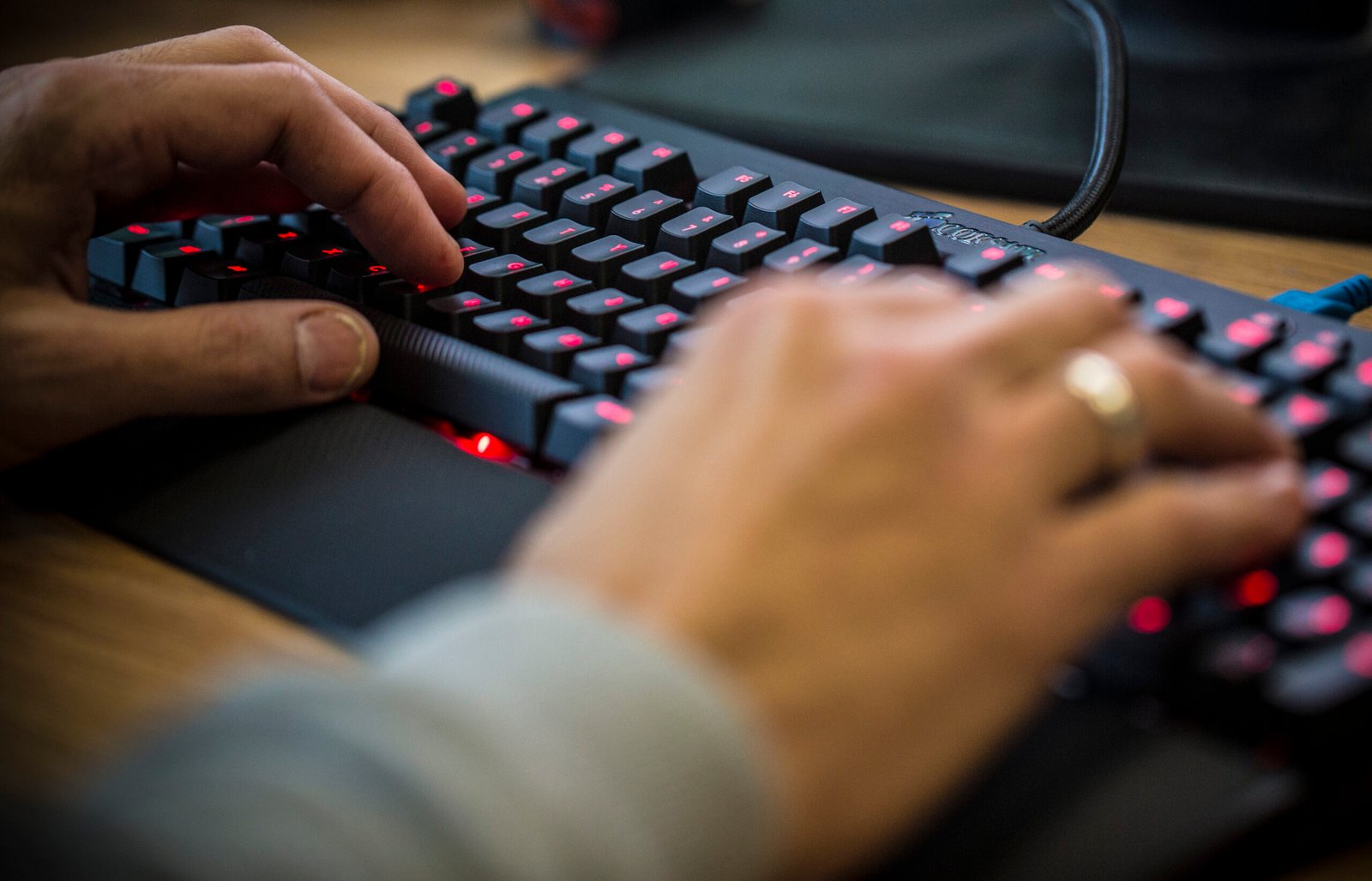 Close-up of a computer keyboard, generic illustration for a cyber-crime story