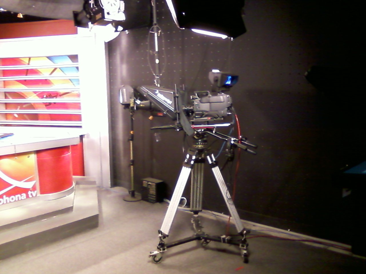 Television news studio camera